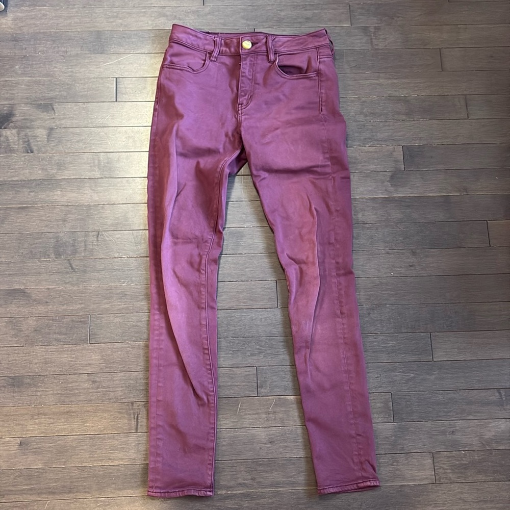 Burgundy American Eagle High Rise Jegging Women’s Size 4